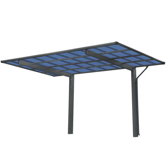 Outdoor Carport Aluminum Metal Frame with Polycarbonate Panels for Driveway Cars and Trucks, Charcoal